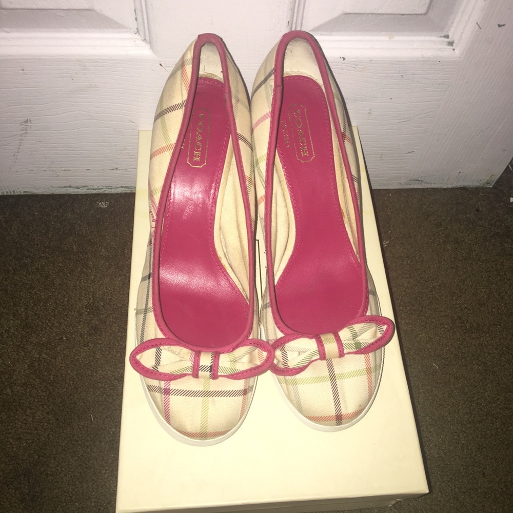Coach Plaid Wedges